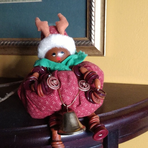 CR FOLK ART One-of-a-Kind Button Reindeer Baby - Picture 5 of 8